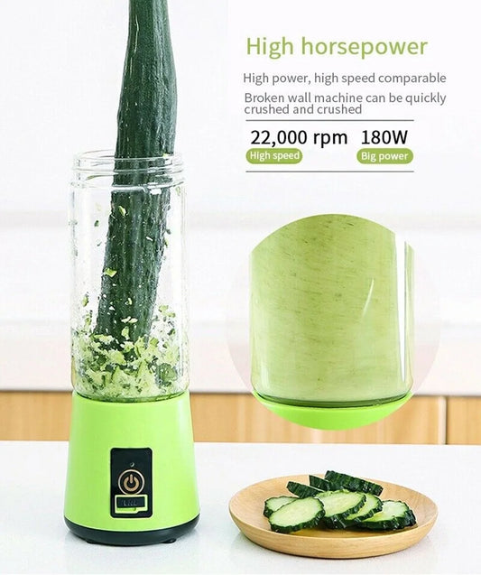 Portable Blender USB Rechargeable Personal Juicer Cup Small Fruit Juice Mixer for Shakes and Smoothies