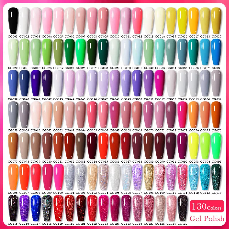 10Ml Gel Nail Polish Gel 130 Colors Semi Permanent Solid Nail Gel Varnish Soak off UV Gel for Base Top Coat